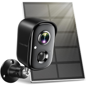 VISION WELL Solar Panel Battery Powered Camera with Color Night Vision